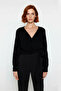 Women's Double Breasted V-Neck Crop Knitwear Sweater Regular Fit Long Sleeve Basic Silhouette Winter Collection - 2