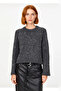 Women's Regular Fit Crop Pul Sequined Crew Neck Long Standard Sleeve Medium Thick Knitwear Sweater - 2