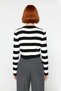 Women's Striped Crew Neck Fitted Crop Knitwear Sweater Spring Autumn Stylish for Everyday Outfits - 4