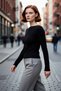 Women's Boat Neck Fitted Knitwear Sweater Offers Spring Autumn Elegance with Its Graceful Design Casual