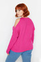 Women's Relaxed Fit Stand Collar Low Long Sleeve Off-The-Shoulder Detailed Modern Comfortable Knitwear Sweater - 4