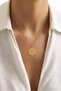 Steel 22K Flower of Life Necklace 45 cm |   Gold Color Non Tarnish Women Jewelry Steel Necklace - 5