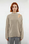 Women's Oversize Cut Out Detailed Black Knitwear Sweater Acrylic Ribbed Long Sleeve for Your Winter Outfits - 2