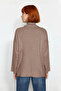 Women's Oversize Turtleneck Low Sleeve Acrylic Knitwear Sweater Long Basic Model for Winter Season - 4