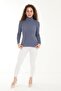 High-Necked Ribbed Knitwear Women's Sweater - 2