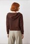 Women's Oversized Brown Hooded Knit Sweater Low Sleeves Comfortable and Stylish Ideal for Everyday Outfits - 4