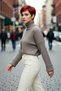 Women's Oversize Super Crop Turtleneck Long Sleeve Acrylic Knitwear Sweater Winter Casual Chic
