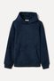 Men's Navy Blue Printed Hooded Oversize Sweatshirt with Kangaroo Pocket