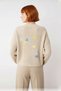 Women's Oversized Crew Neck Striped Crop Knit Sweater Low Sleeve Casual Winter for Outfits - 4