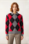 Women's Diamond Pattern Polo Neck Regular Fit Knitwear Sweater Is a Comfortable and Modern Choice for Winter Elegance - 2