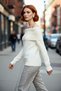 Regular Fit Carmen Collar Knitwear Sweater for Women Ideal for Winter Chic Long Sleeve Design