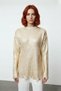 Women's Relaxed Fit Crew Neck Low Sleeve Ribbed Knitwear Sweater Autumn Winter Style Basic Silhouette - 2