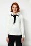 Women's Color Block Polo Neck Lace-Up Knitwear Sweater Long Sleeve Classic Offers Elegance and Comfort Quality - 2