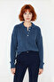 Women's Oversize Hair Knit Polo Neck Sweater Low Long Sleeve Winter Casual Basic Chic Quality - 2