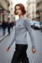 Women's Regular Fit Hair Braid Patterned Crew Neck Embroidery Detailed Knitwear Sweater Casual Elegance and Comfort