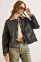 Women's Khaki Plaid Lined Pocketed Coated Jacket Ckt-19000492
