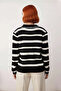 Women's Striped Oversized Polo Neck Low Sleeve Acrylic Knitwear Sweater Winter Basic Complements Your Style - 4