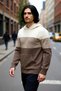 Men's Hooded Regular Fit Color Block Kangaroo Pocket Long Sleeve Knit Sweater Special for Your Daily Style