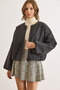 Women's Smoked Crew Neck Pocketed Lined Cashmere Jacket Ckt-19000489 - 6