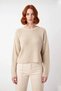 Women's Oversized Crew Neck Striped Crop Knit Sweater Low Sleeve Casual Winter for Outfits - 2