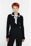 Women's Color Block Polo Neck Lace-Up Knitwear Sweater Long Sleeve Classic Offers Elegance and Comfort Quality - 2