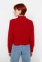 Women's Regular Fit Crop High Neck Zippered Thessaloniki Knit Acrylic Knitwear Sweater Winter Outfits - 4