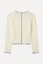 Women's Ecru Fitted Sweater with Stitching Detail - 6