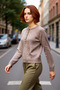Women's Regular Fit Crew Neck Button Detail Raglan Sleeve Knitwear Sweater Soft Textured Winter Casual