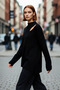 Women's Oversize Cut Out Detailed Black Knitwear Sweater Acrylic Ribbed Long Sleeve for Your Winter Outfits