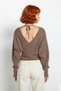 Women's Double Breasted V-Neck Super Crop Regular Fit Acrylic Knitwear Sweater a Stylish Choice for Winter Season - 4