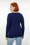 Women's Fitted Ribbed Knit Sweater Special Yarn Accessory Detail V-Neck Stylish Design Quality - 4