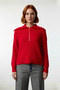 Women's Regular Fit Zippered Polo Neck Thessaloniki Woven Knitwear Sweater Winter Casual Chic Quality - 2
