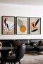 Wooden Black Framed 3-Piece Modern Painting Set Huhu423 - Three-Piece Painting Set Black Frame