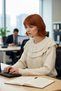 Women's Regular Fit Soft Textured Long Sleeve Knitwear Sweater Ruffle Collar Detail Winter Chic - 3