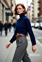 Women's Ecru Oversized Stand Collar Knit Sweater Basic Low Sleeve Long Length Winter Casual Chic Quality