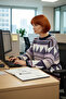 Women's Oversized Ethnic Patterned Crew Neck Low Sleeve Knitwear Sweater Is a Stylish and Comfortable Choice for Winter - 3