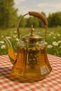 Heat Resistant Borosilicate Amber Glass Teapot with Wooden Handle – 1200 ml Glass Teapot with Strainer - 4