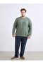 Lcwaikiki Classic Green Crew Neck Printed Men's Sweatshirt - 2