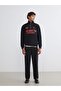 Xside Black Stand Collar Printed Men's Sweatshirt - 2