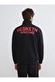 Xside Black Stand Collar Printed Men's Sweatshirt - 4