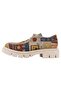 Women's Vegan Cream Loafers - Anatolian Patterns Design - 3