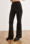 Women's Black Spanish Leg Lycra Suede Trousers Pnt-19000372 - 4
