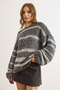 Women's Smoked Striped Textured Comfortable Fit Knit Sweater Kzk-19001031 - 6