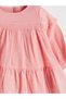 Crew Neck Ruffle Detailed Baby Girl Dress - 5