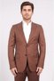 Slim Fit Mono Collar Tile Wool Suit - 6
