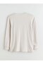 Lcwaikiki Classic Beige Large Size Crew Neck Men's Sweatshirt - 6