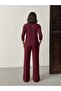 Women's Burgundy Soft Camisole Fabric Bottom Top Set - 7