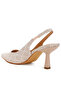 Women Pointed Toe Kitten Heel Pumps in Beige - 3