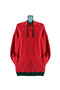 Women's Hooded Sweatshirt - Red Black - Plain - Black Thread - 6