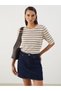 Lcwaikiki Classic Beige Crew Neck Striped Women's Knitwear Sweater